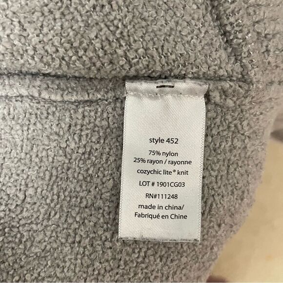 BAREFOOT DREAMS COZY CHIC LITE gray knit open front cardigan sz XS / Small - Picture 9 of 11